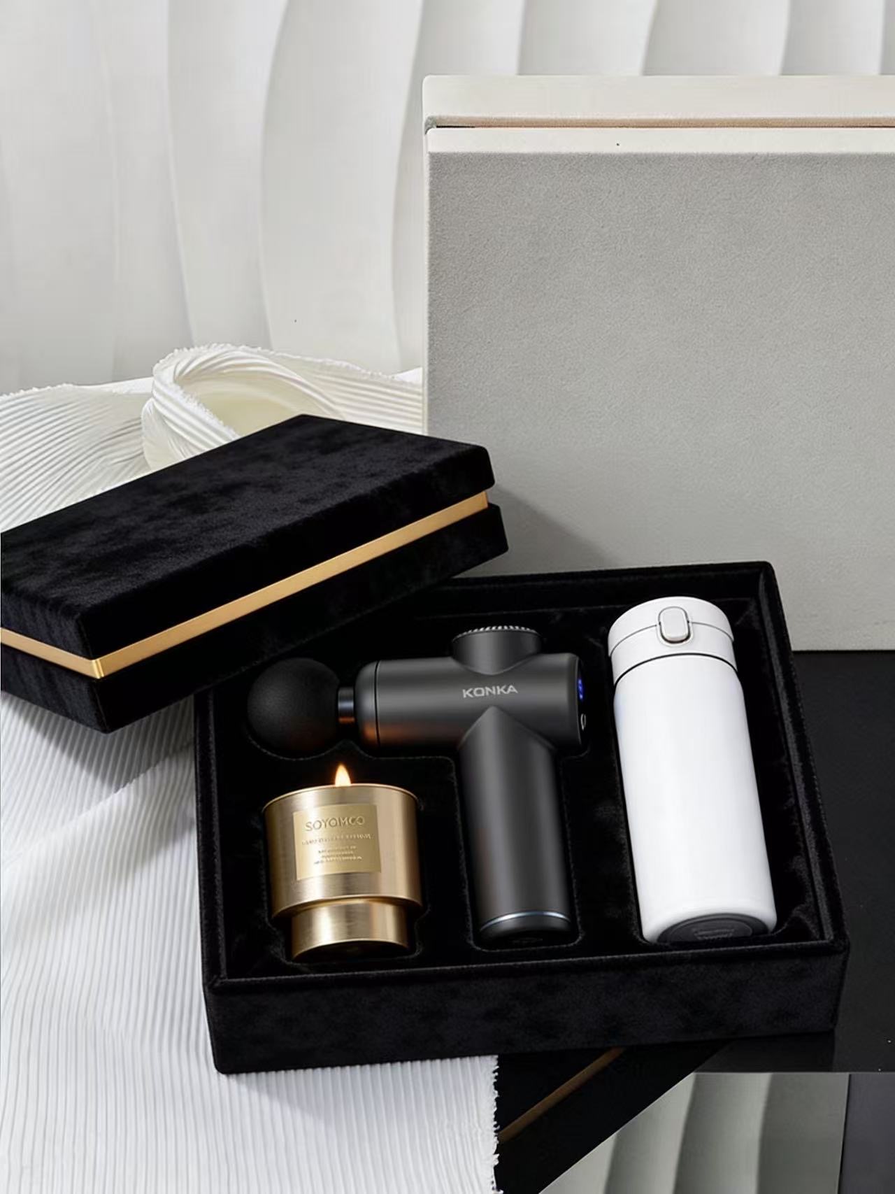 Corporate appreciation set with premium notebook, pen, and presentation box